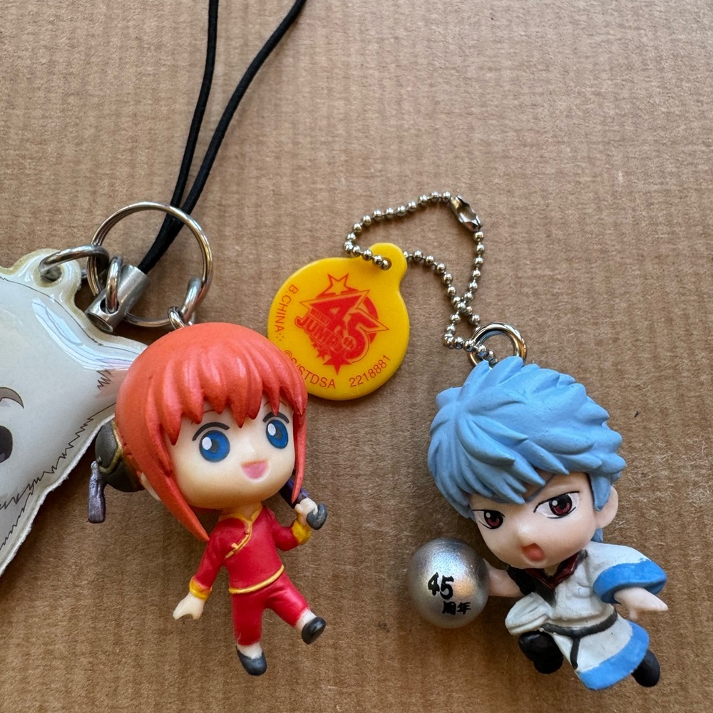 Gintama keychains Gintoki & Kagura anime set from Japan